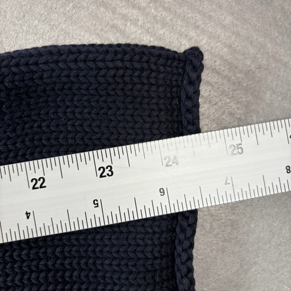 J.Crew Knit Hoodie Sweater Womens M Navy Blue Button Placket 62250 - Picture 8 of 9